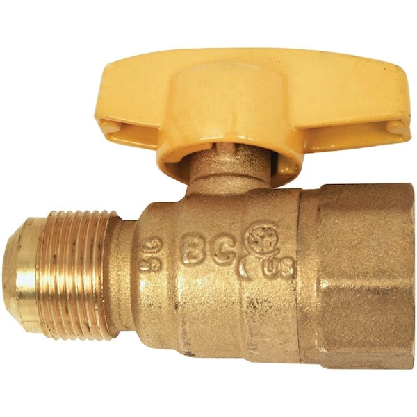 5/8 In. OD Male Flare x 1/2 In. FIP Forged Brass Gas Shutoff Valve